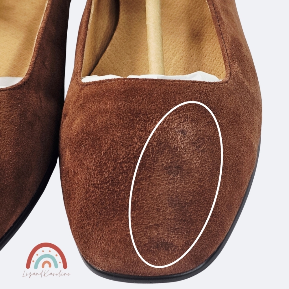 New! Madewell Greta Ballet Leather Suede Mary Jane Flats in Soft Mahogany - Picture 12 of 16
